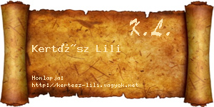 Kertész Lili névjegykártya