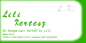 lili kertesz business card